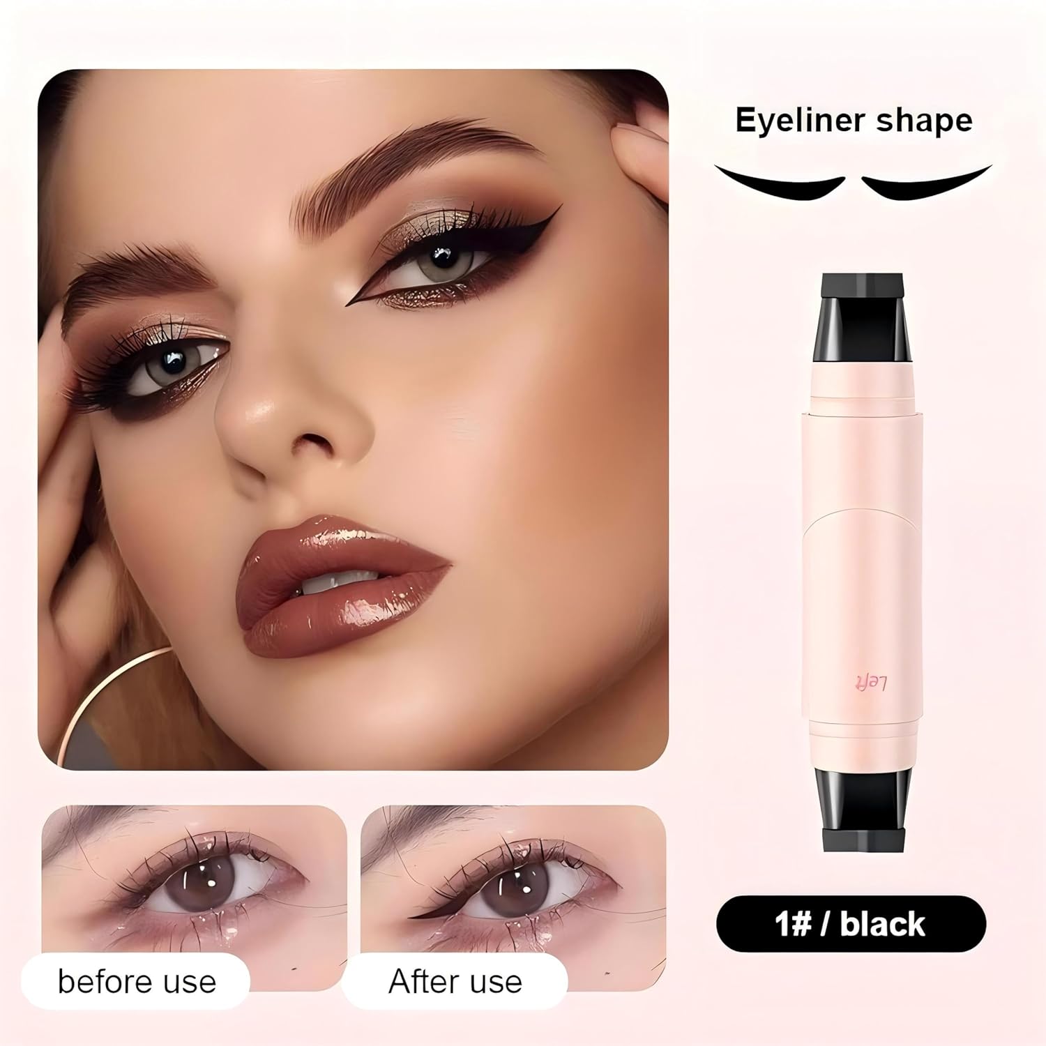 Eyeliner Tip Ștampilă 2in1 – Codiță Perfectă în 3 Secunde