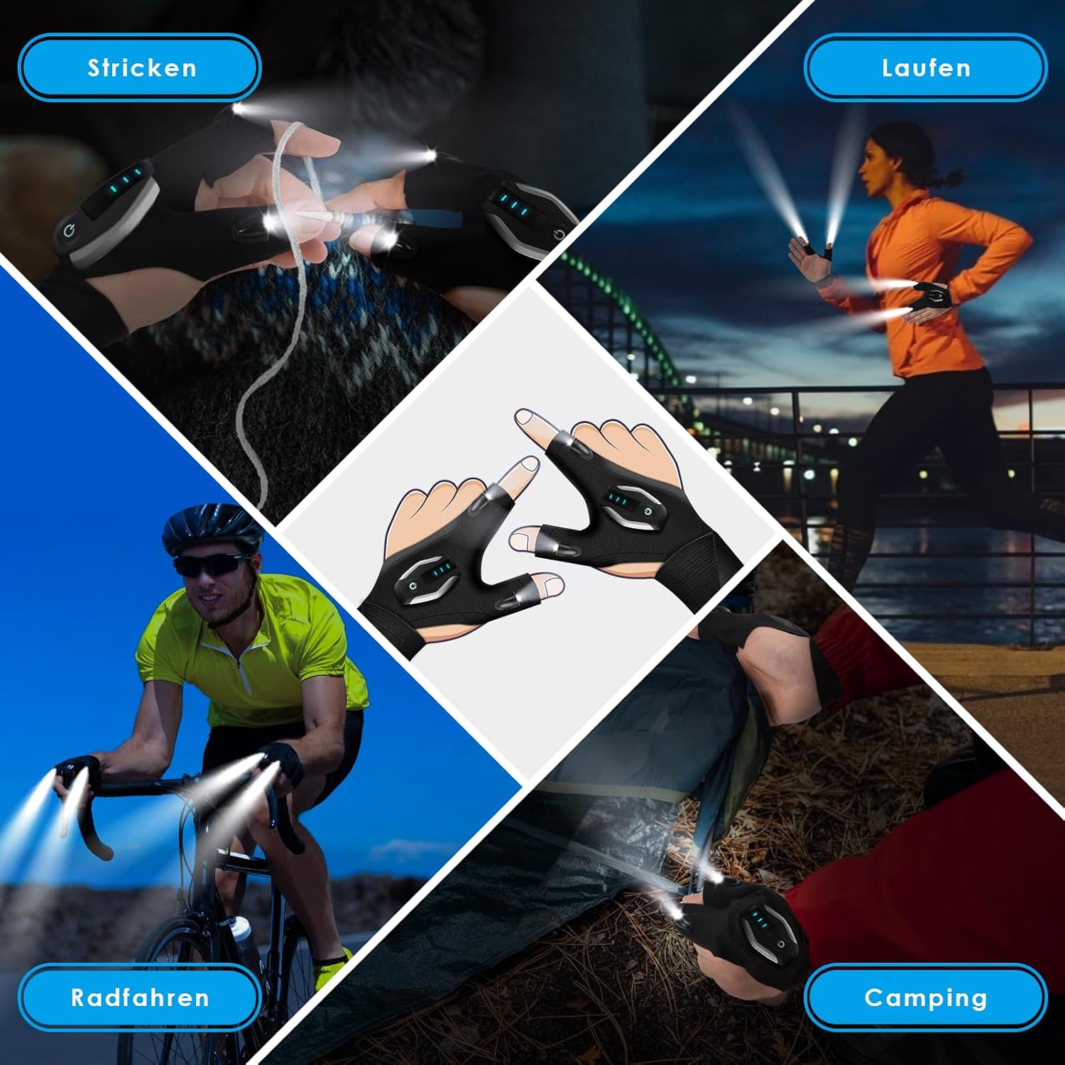 Mănuși cu LED Multifuncționale si Reîncărcabile